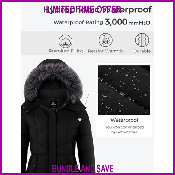 Women's Winter Puffer Jacket Waterproof Windproof Lightweight Plus Size - Picture 6 of 8